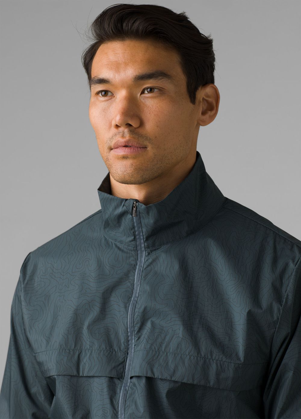 Grey Blue Men's PrAna Transit Range Windbreaker Jackets | KAYOMF317