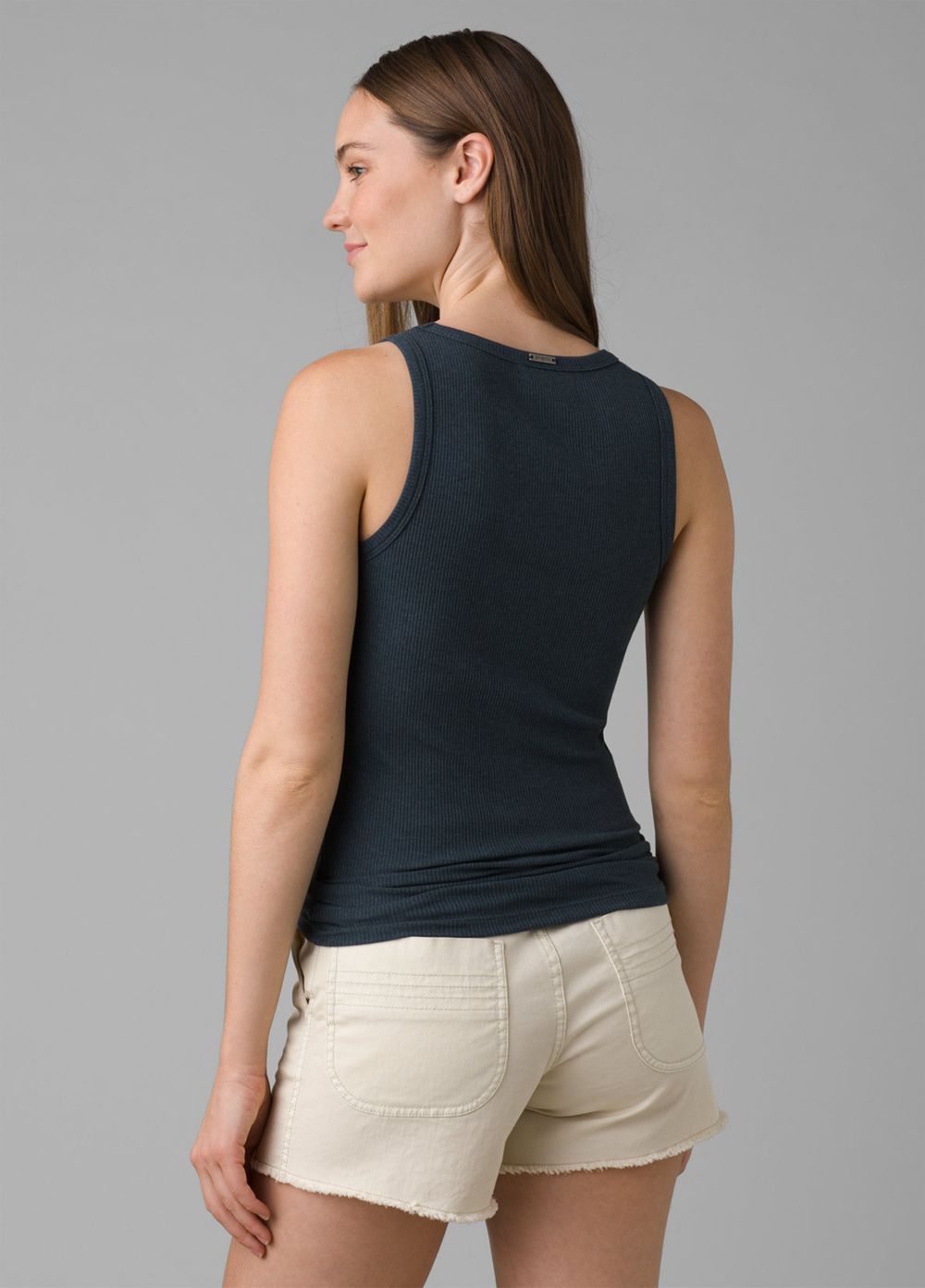 Grey Blue Women's PrAna Foundation Rib Tank Top | RJGONT672