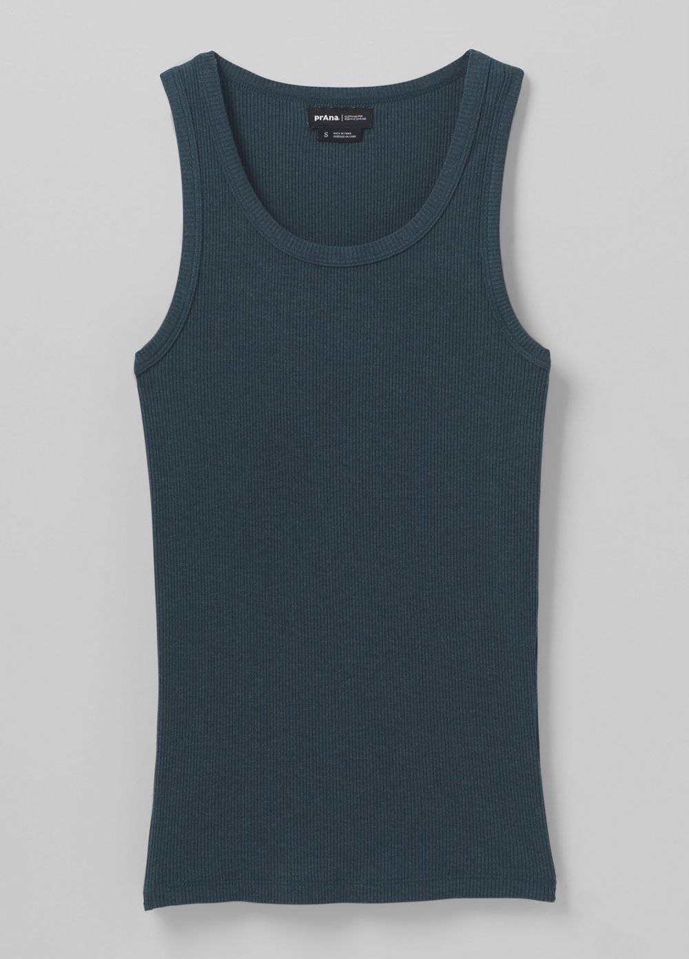 Grey Blue Women's PrAna Foundation Rib Tank Top | RJGONT672