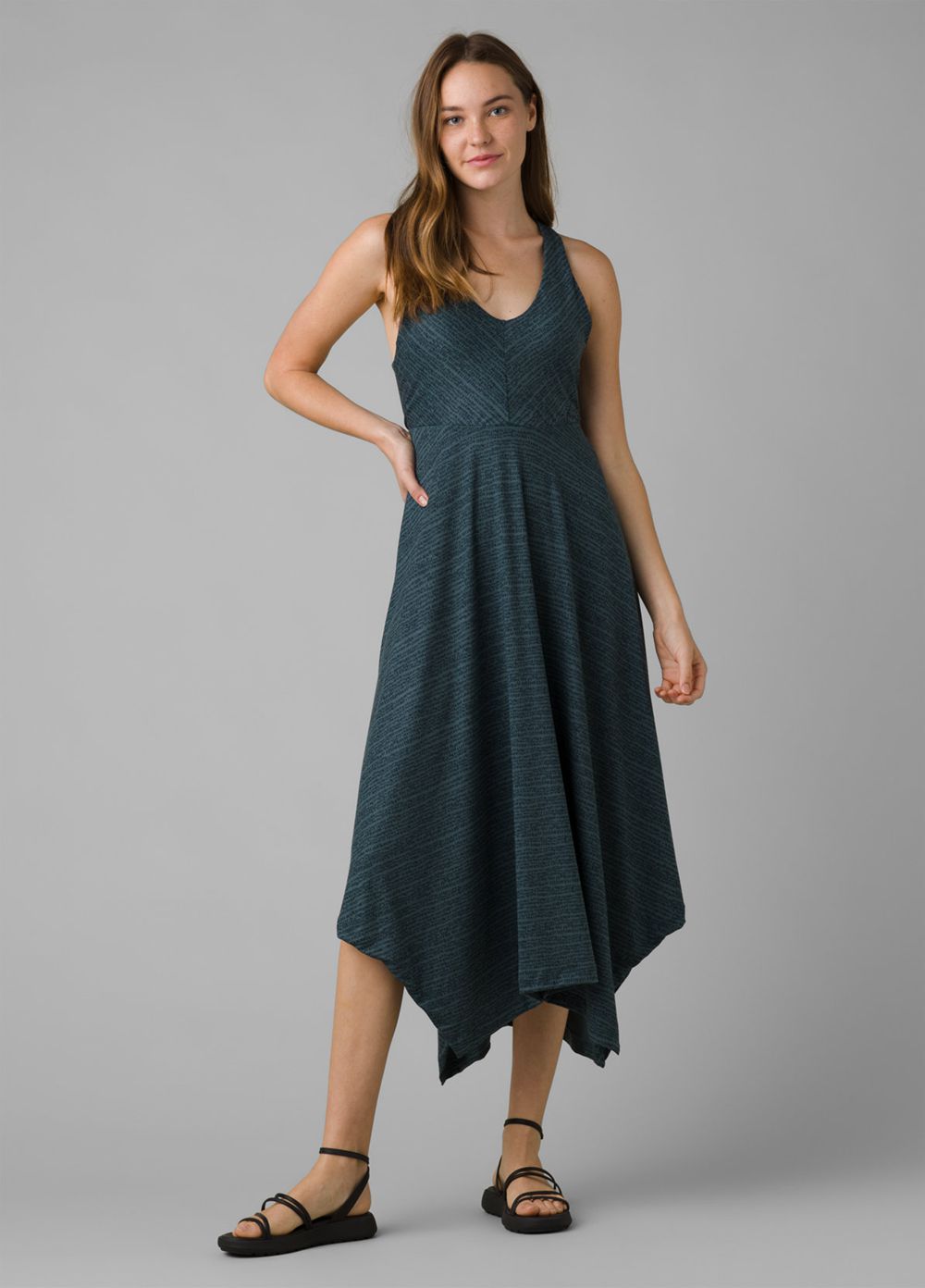 Grey Blue Women\'s PrAna Saxon Dresses | OEXIAZ037