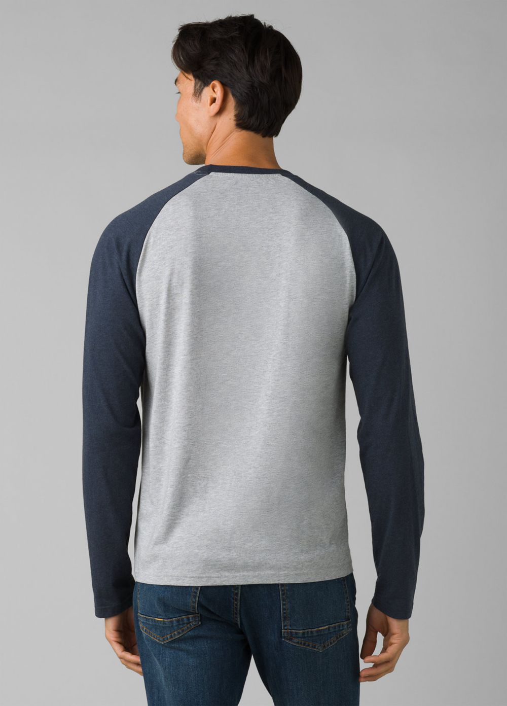 Grey Men's PrAna Baseball Raglan T-Shirts | XUMOZD837