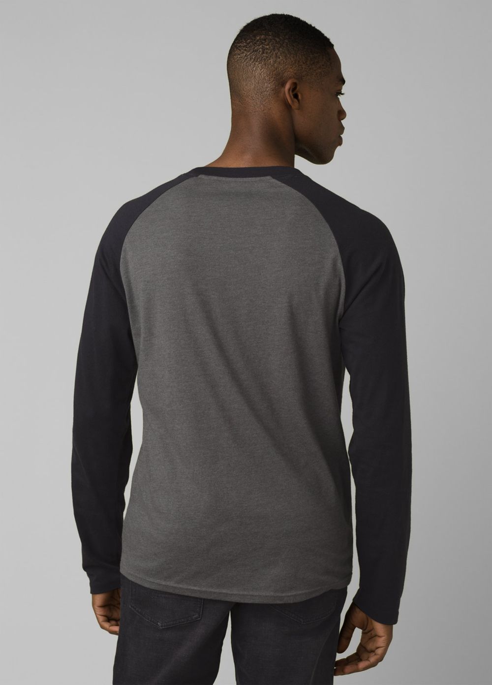 Grey Men's PrAna Baseball Raglan T-Shirts | ZHCKQU381