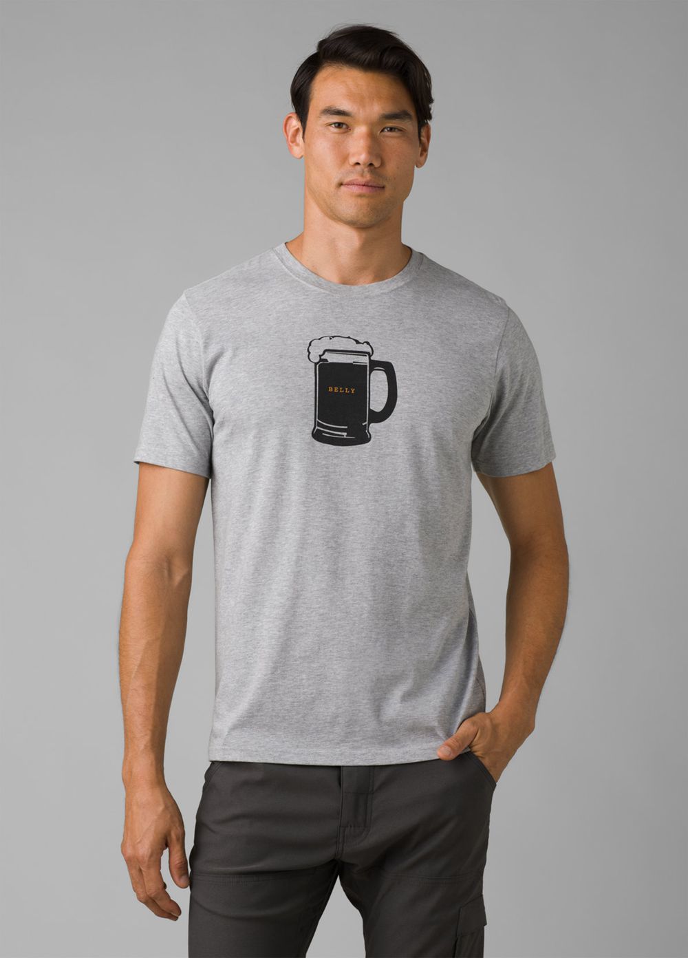 Grey Men\'s PrAna Beer Belly Journeyman T-Shirts | FBDNOI243