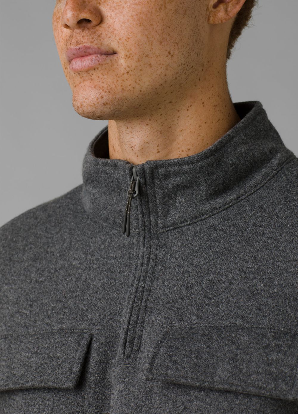 Grey Men's PrAna Brookland 1/4 Zip Sweaters | ELYOVZ632