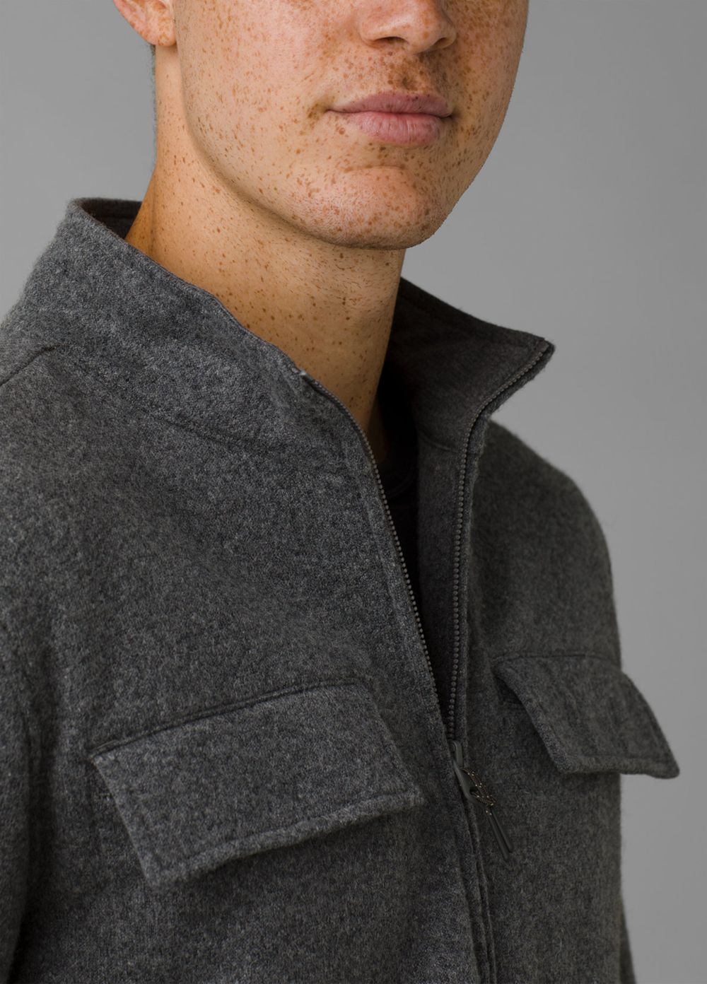 Grey Men's PrAna Brookland Sweater Jackets | CNUGWX762