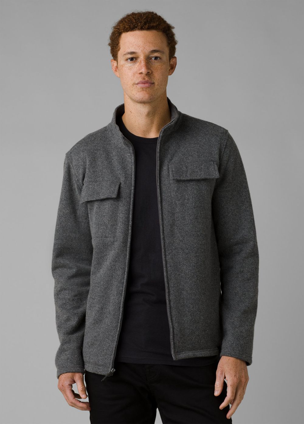 Grey Men\'s PrAna Brookland Sweater Jackets | CNUGWX762