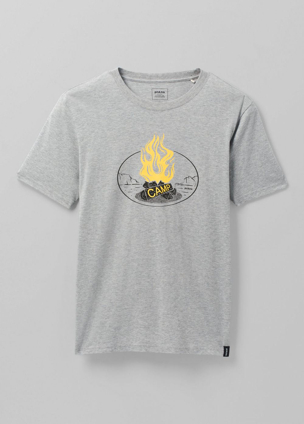 Grey Men's PrAna Camp Fire Journeyman 2 T-Shirts | UGCEKL016