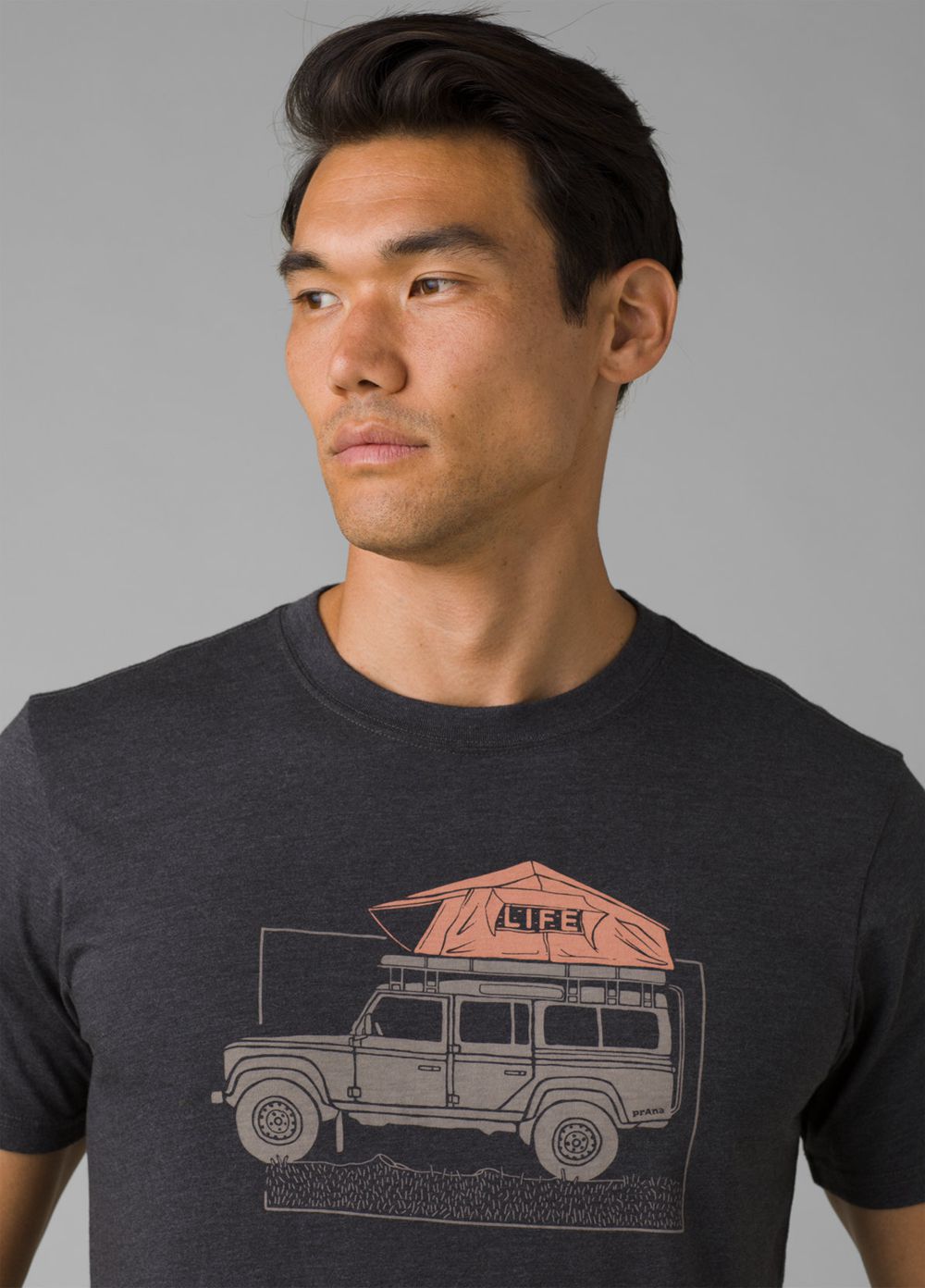 Grey Men's PrAna Camp Life Journeyman T-Shirts | LIMUSX895