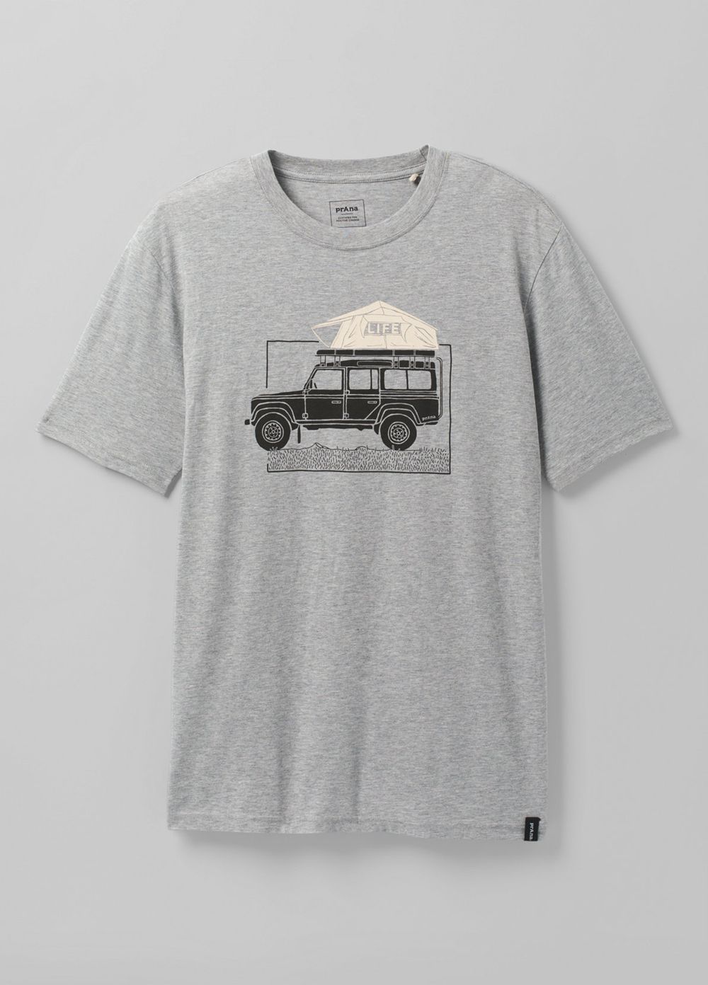 Grey Men's PrAna Camp Life Journeyman T-Shirts | XSODQZ284