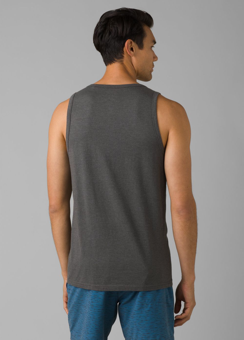 Grey Men's PrAna Cotton Tank Top | UZPKIW084