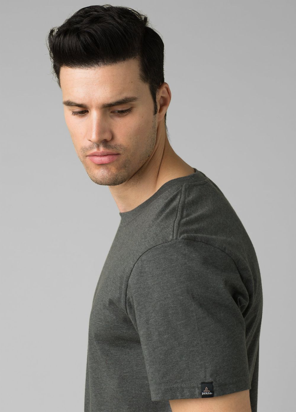 Grey Men's PrAna Crew T-Shirts | TVQINE895