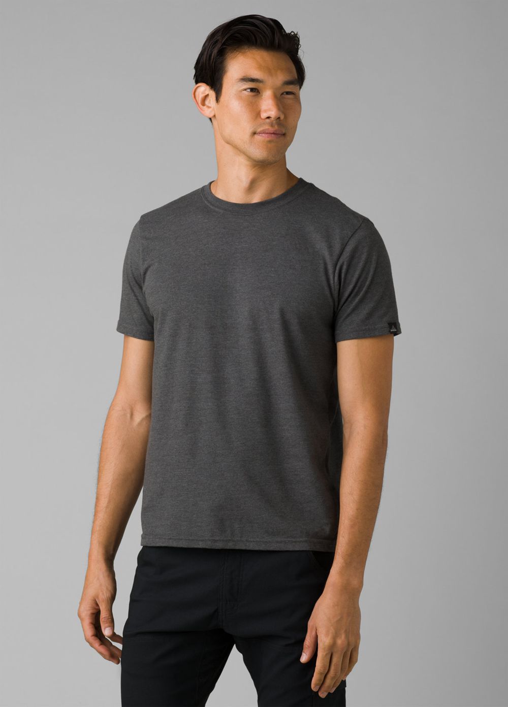 Grey Men\'s PrAna Crew T-Shirts | TVQINE895