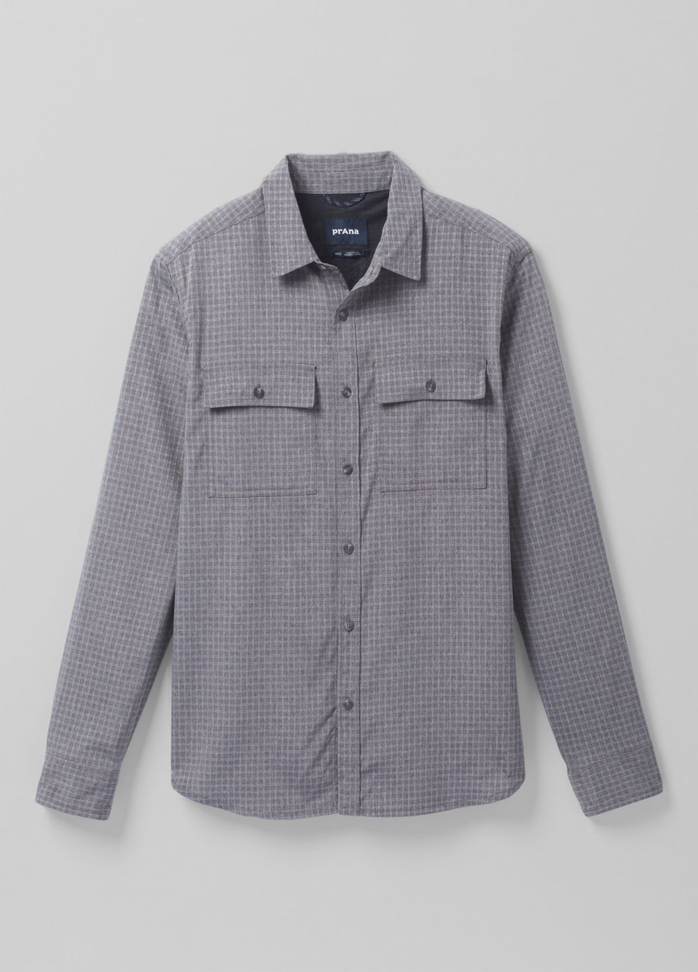 Grey Men's PrAna Garvan Long Sleeve Shirts | MRBEUT254