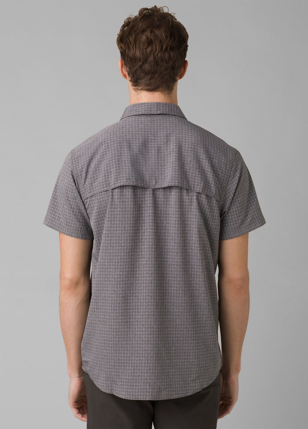 Grey Men's PrAna Garvan Short Sleeve Shirts | AIJYLM103