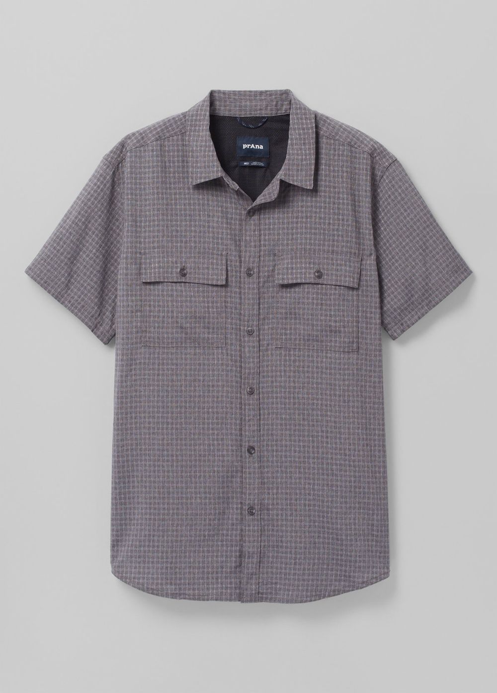 Grey Men's PrAna Garvan Short Sleeve Shirts | AIJYLM103