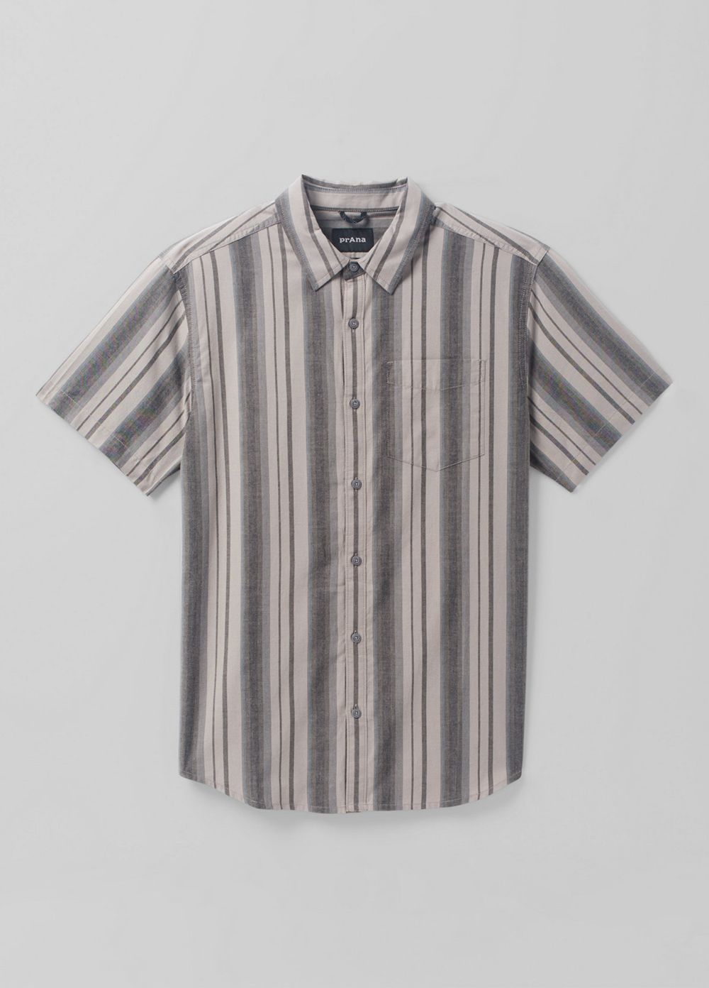 Grey Men's PrAna Groveland Shirts | TWXQCE324