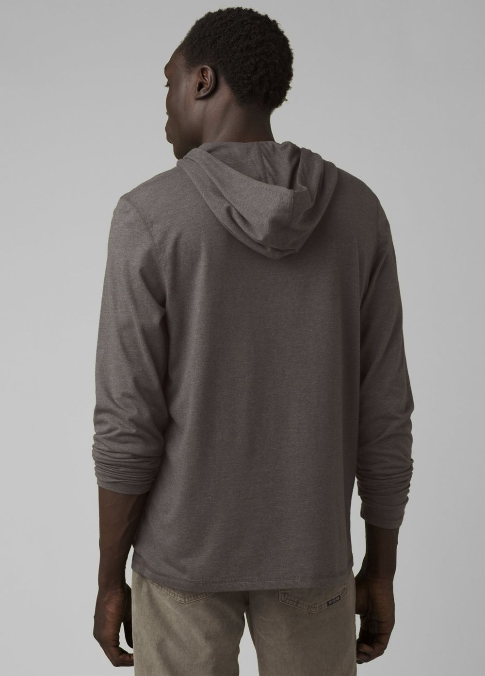 Grey Men's PrAna Hooded T-Shirts | JHLDPM947