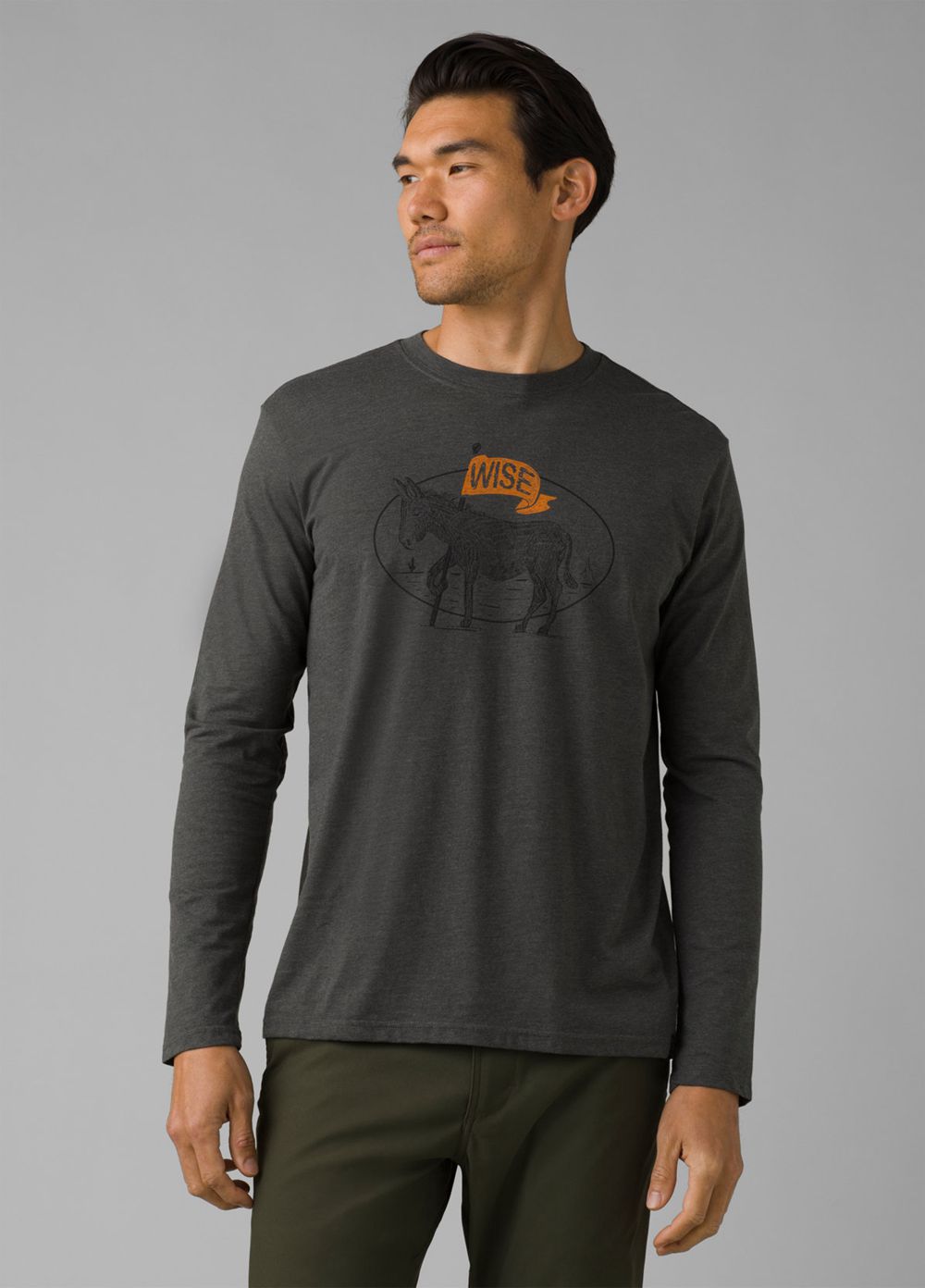 Grey Men\'s PrAna Journeyman Long Sleeve T-Shirts | DYXRFG982