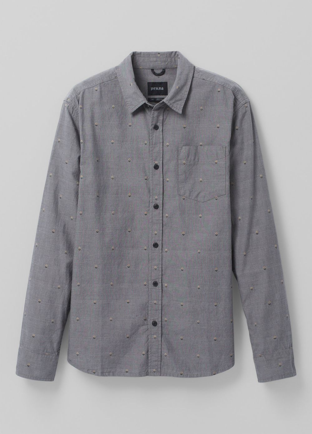 Grey Men's PrAna Lewisville Shirts | MRYDOT294