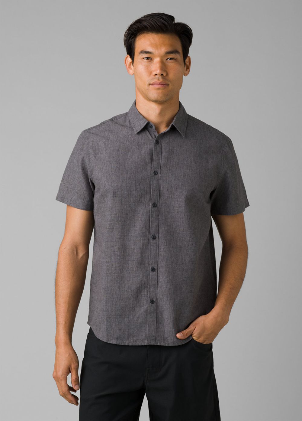 Grey Men\'s PrAna Lindores Shirts | DSXYCW389