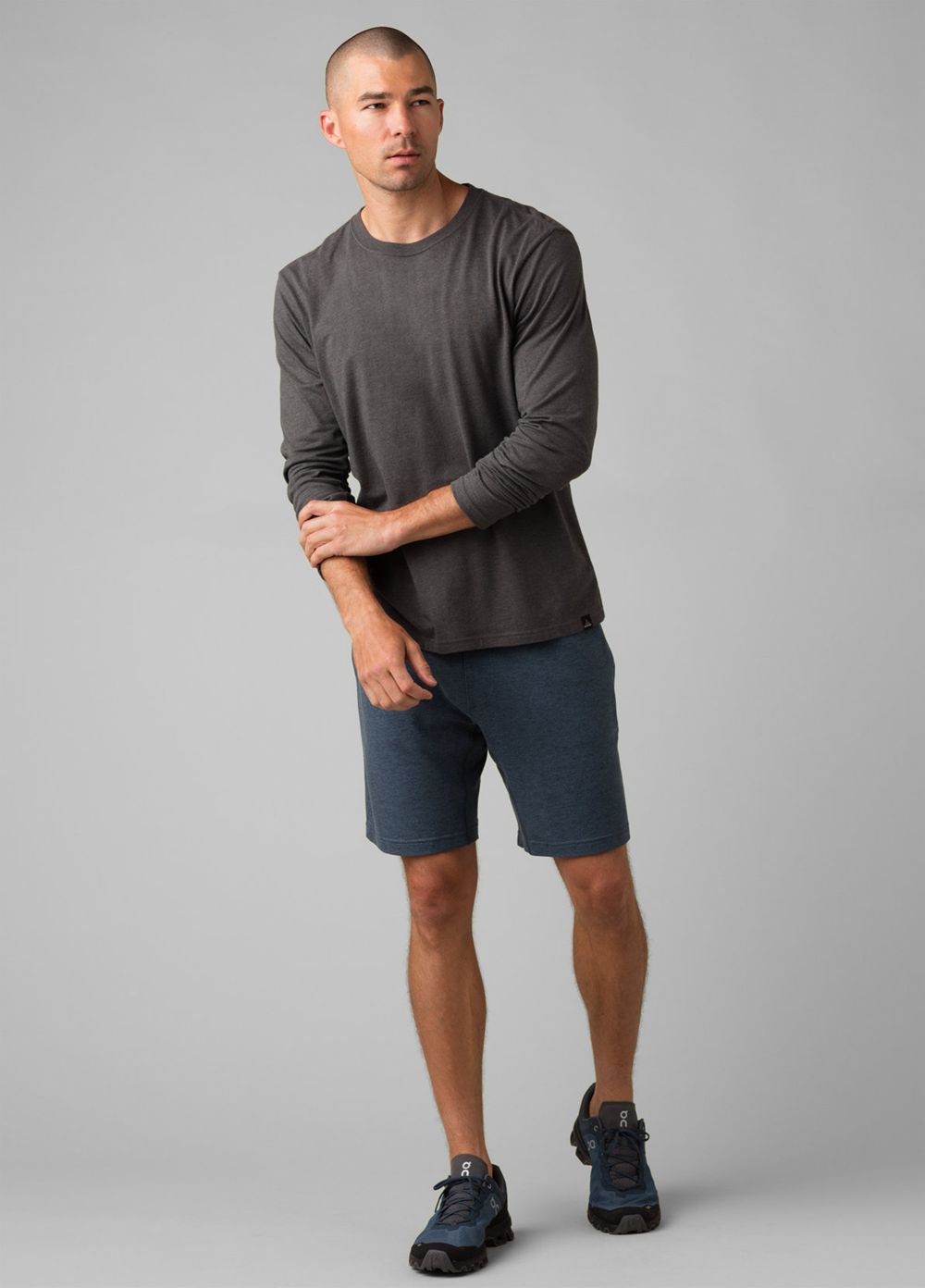 Grey Men's PrAna Long Sleeve T-Shirts | WBDIAP519