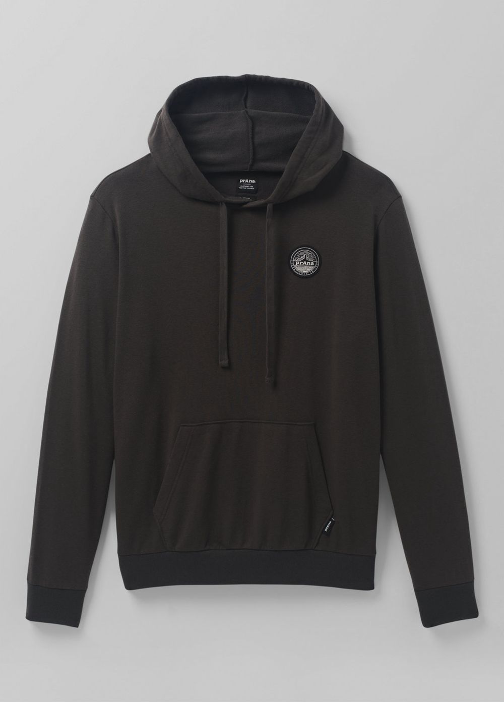 Grey Men's PrAna Patch Hoodie | EMACFH235