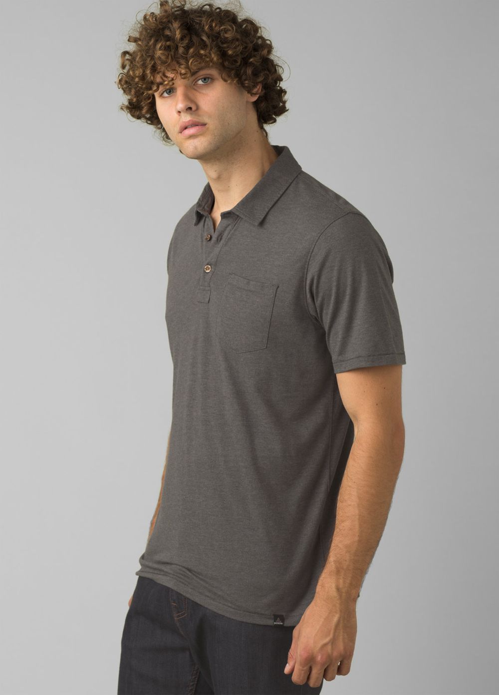 Grey Men\'s PrAna Polo Shirts | LOTRUS861