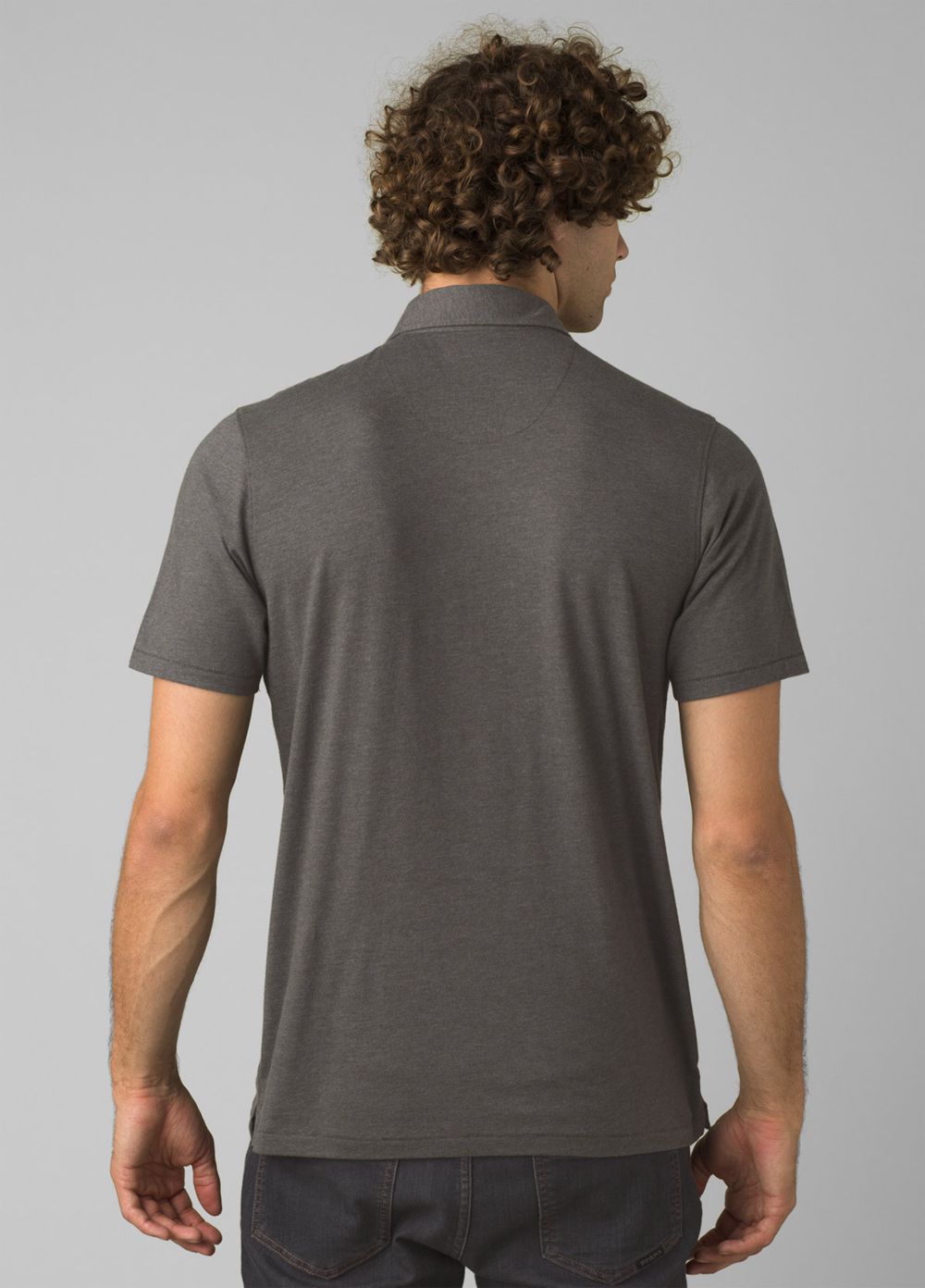 Grey Men's PrAna Polo Tall Shirts | SLRCFH108