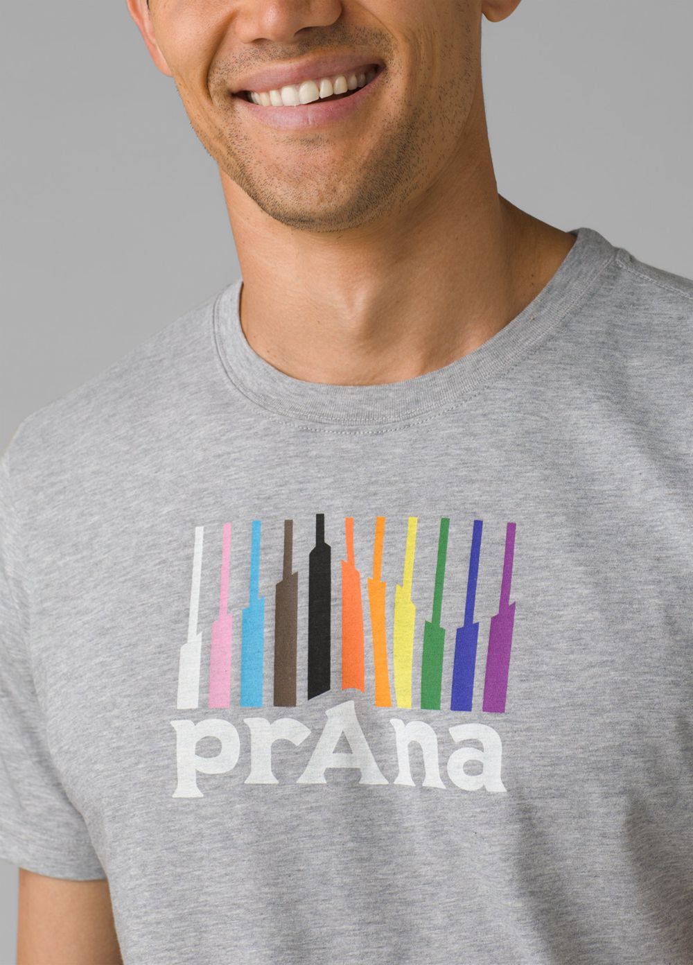 Grey Men's PrAna Pride Mountain Short Sleeve Tee T-Shirts | UNSWGQ158