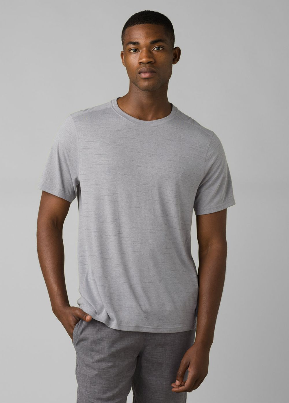 Grey Men\'s PrAna Prospect Heights Crew T-Shirts | OQTVYB865