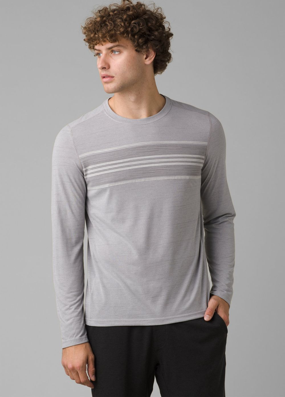 Grey Men\'s PrAna Prospect Heights Graphic Long Sleeve T-Shirts | MSYODG014