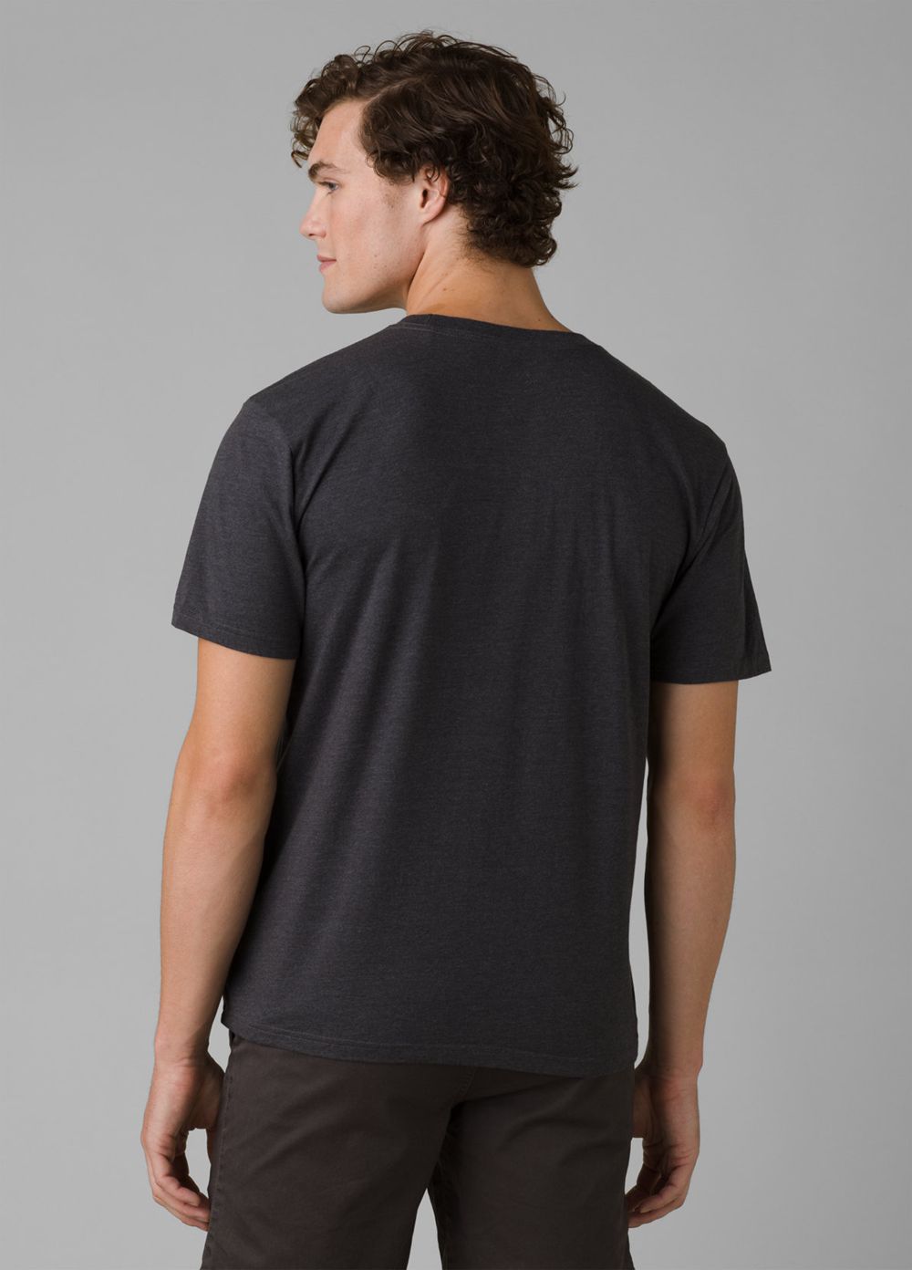 Grey Men's PrAna Roots Studio Graphic T-Shirts | AJVDNS054