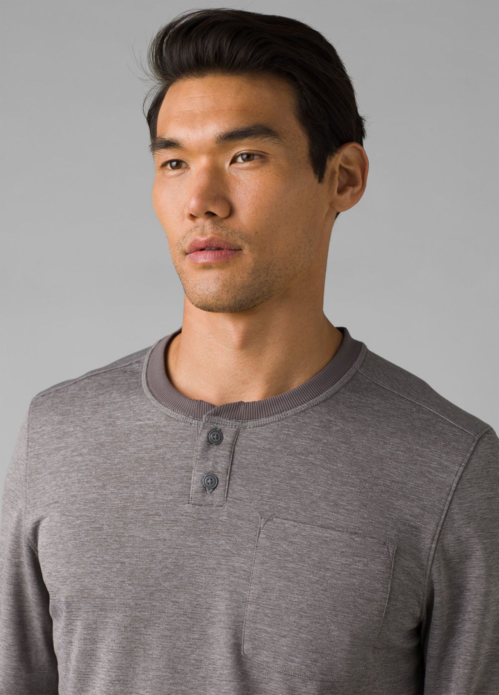 Grey Men's PrAna Sol Defender Henley T-Shirts | GLJPVF190