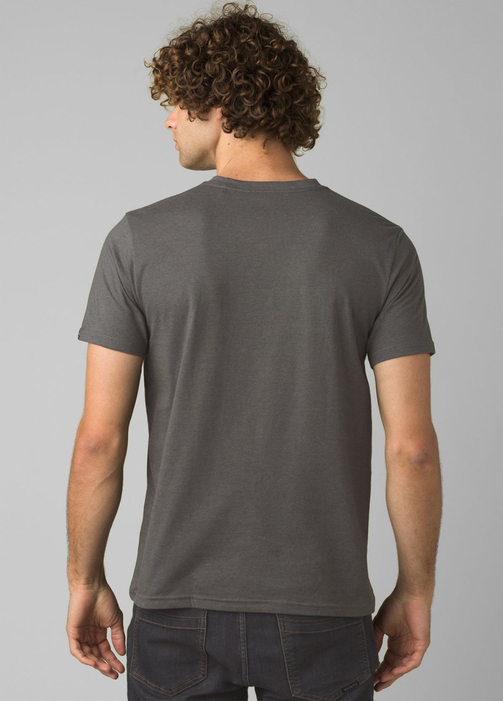 Grey Men's PrAna V-Neck T-Shirts | AKSYXR340