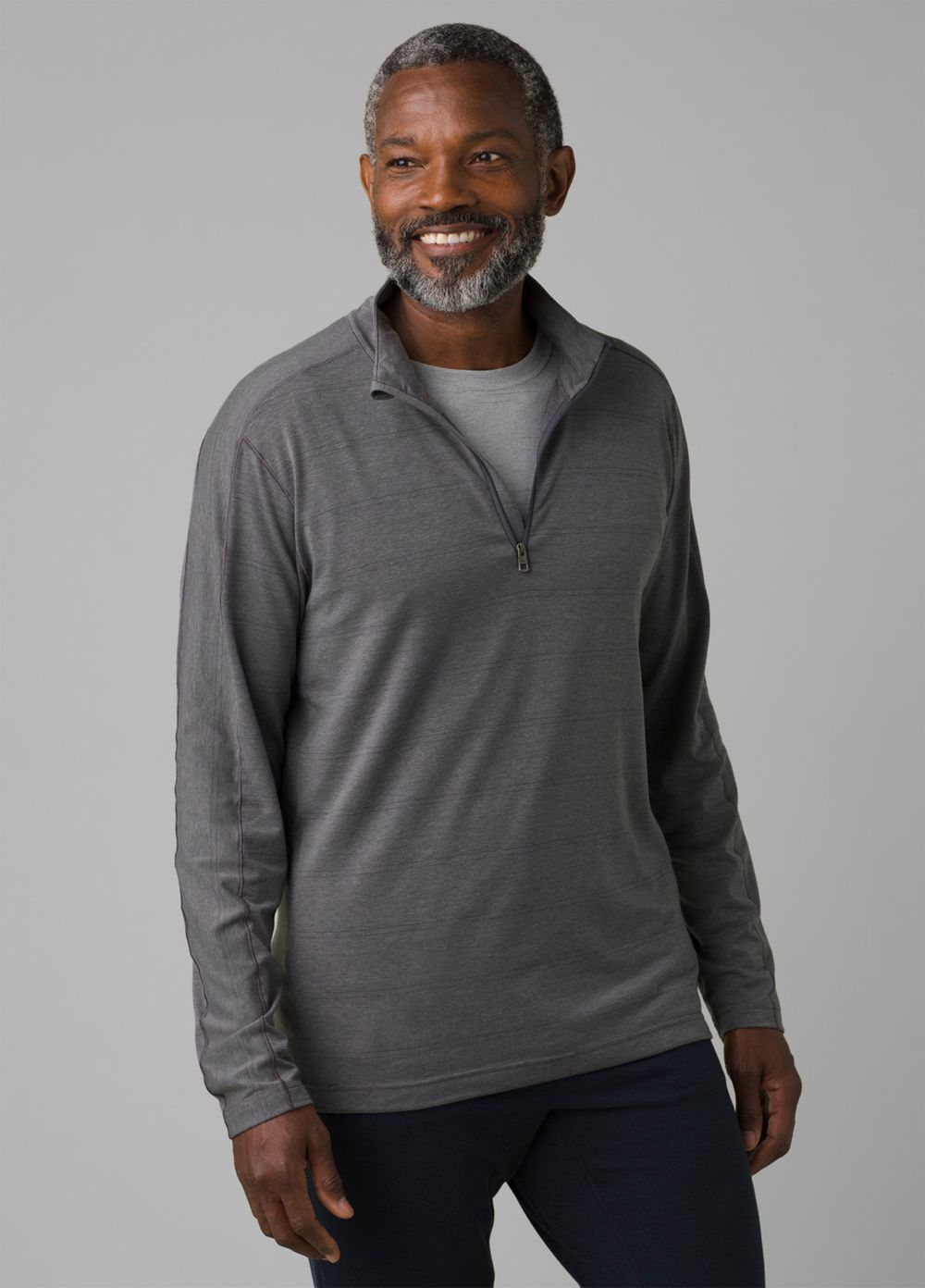 Grey Men\'s PrAna Watchtower 1/2 Zip Sweaters | PZUFTR782