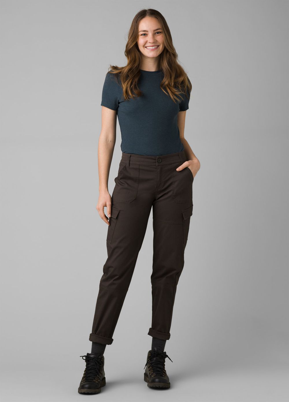 Grey Women's PrAna Elle Cargo Pants | RMDJWY180