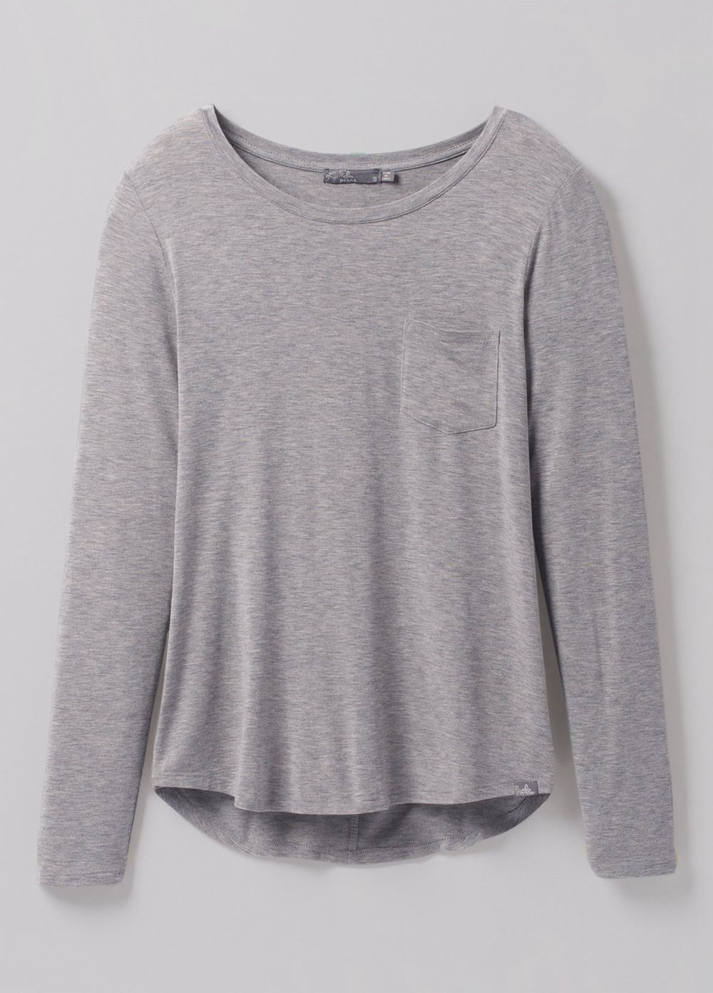 Grey Women's PrAna Foundation Long Sleeve Crew T-Shirts | VFDMEO530