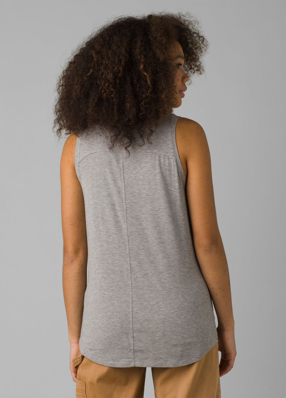 Grey Women's PrAna Foundation Scoop Neck Tank Top | HYSTKB651