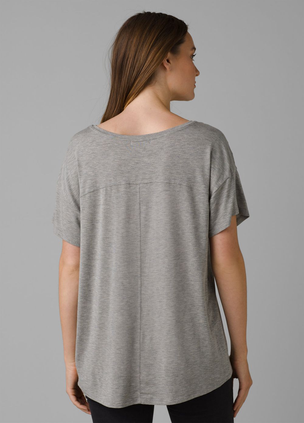 Grey Women's PrAna Foundation Slouch T-Shirts | FIOZPU385