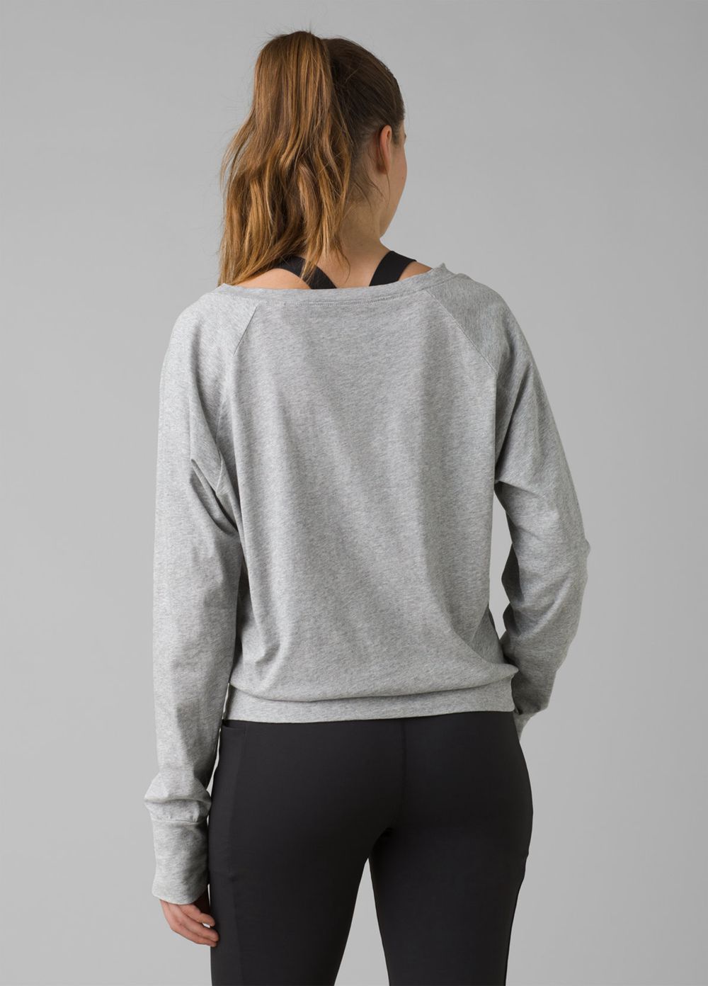 Grey Women's PrAna Organic Graphic Long Sleeve T-Shirts | JPXIKA285