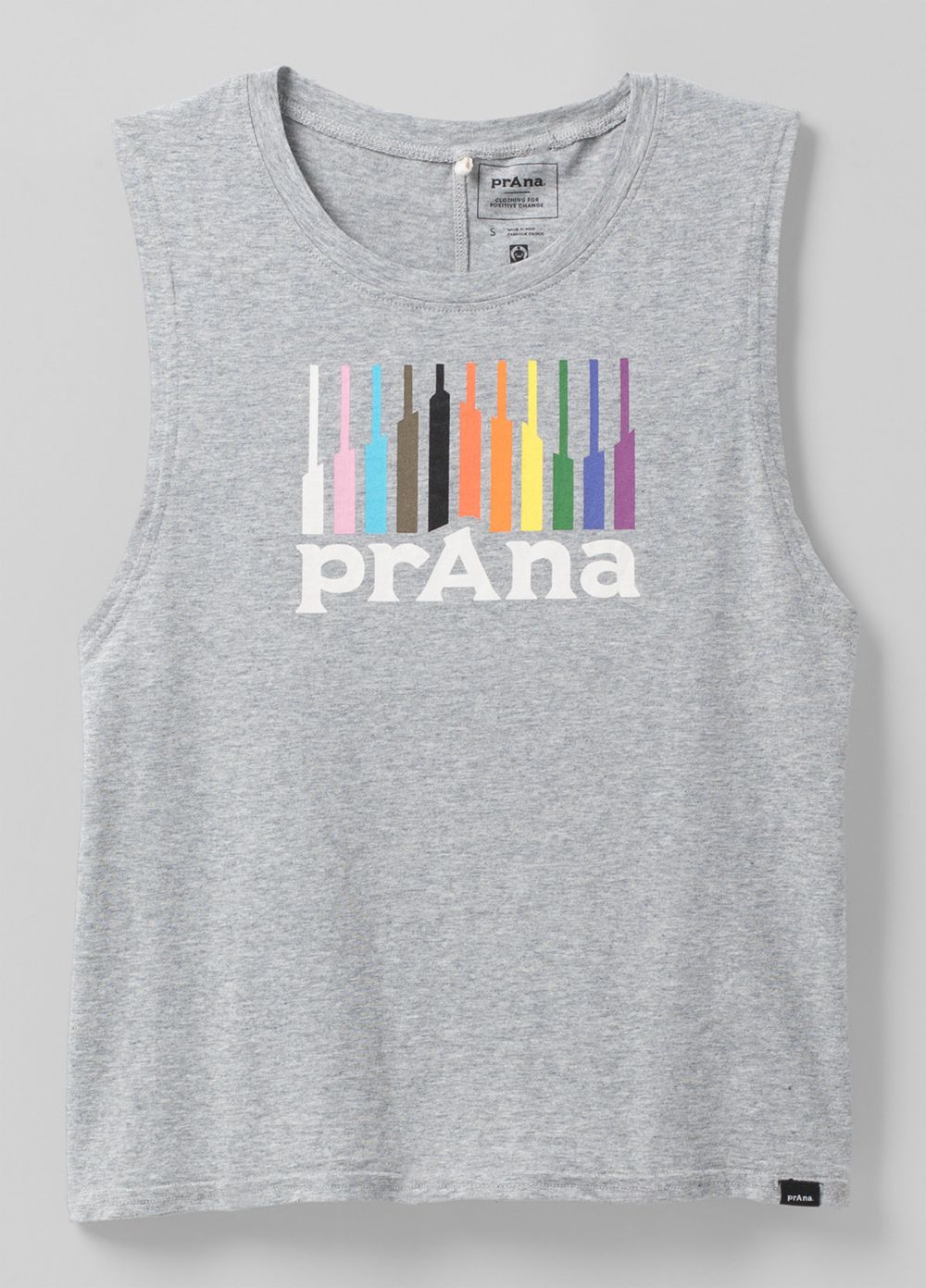 Grey Women's PrAna Organic Graphic Sleeveless Tank Top | IKSLYE247