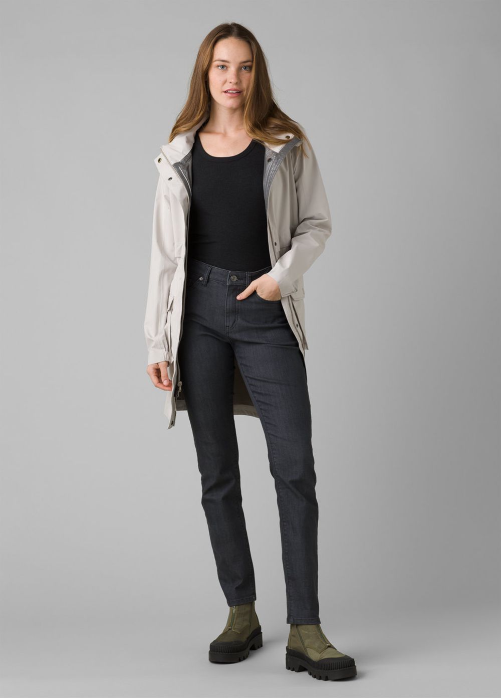 Grey Women's PrAna Othello Falls Trench Jackets | UADBNZ478