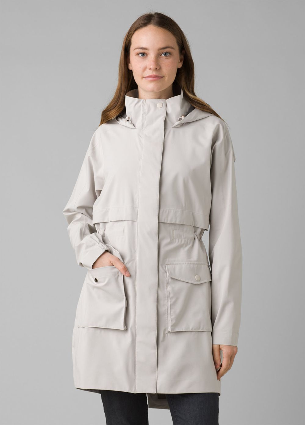 Grey Women\'s PrAna Othello Falls Trench Jackets | UADBNZ478