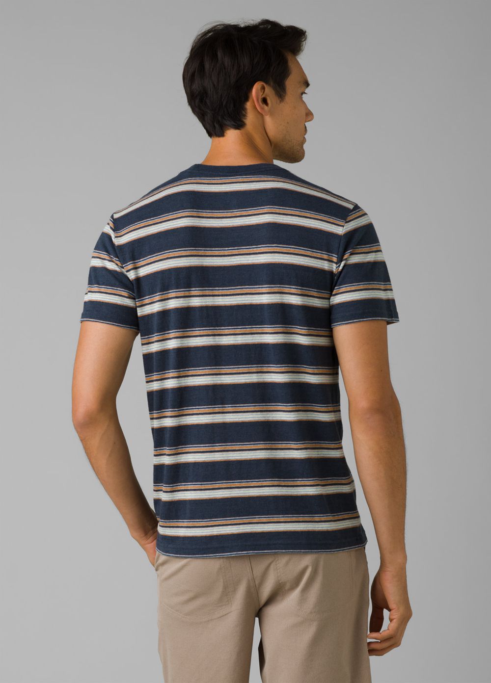 Navy Men's PrAna Cardiff Short Sleeve Pocket T-Shirts | ZTPSJF268