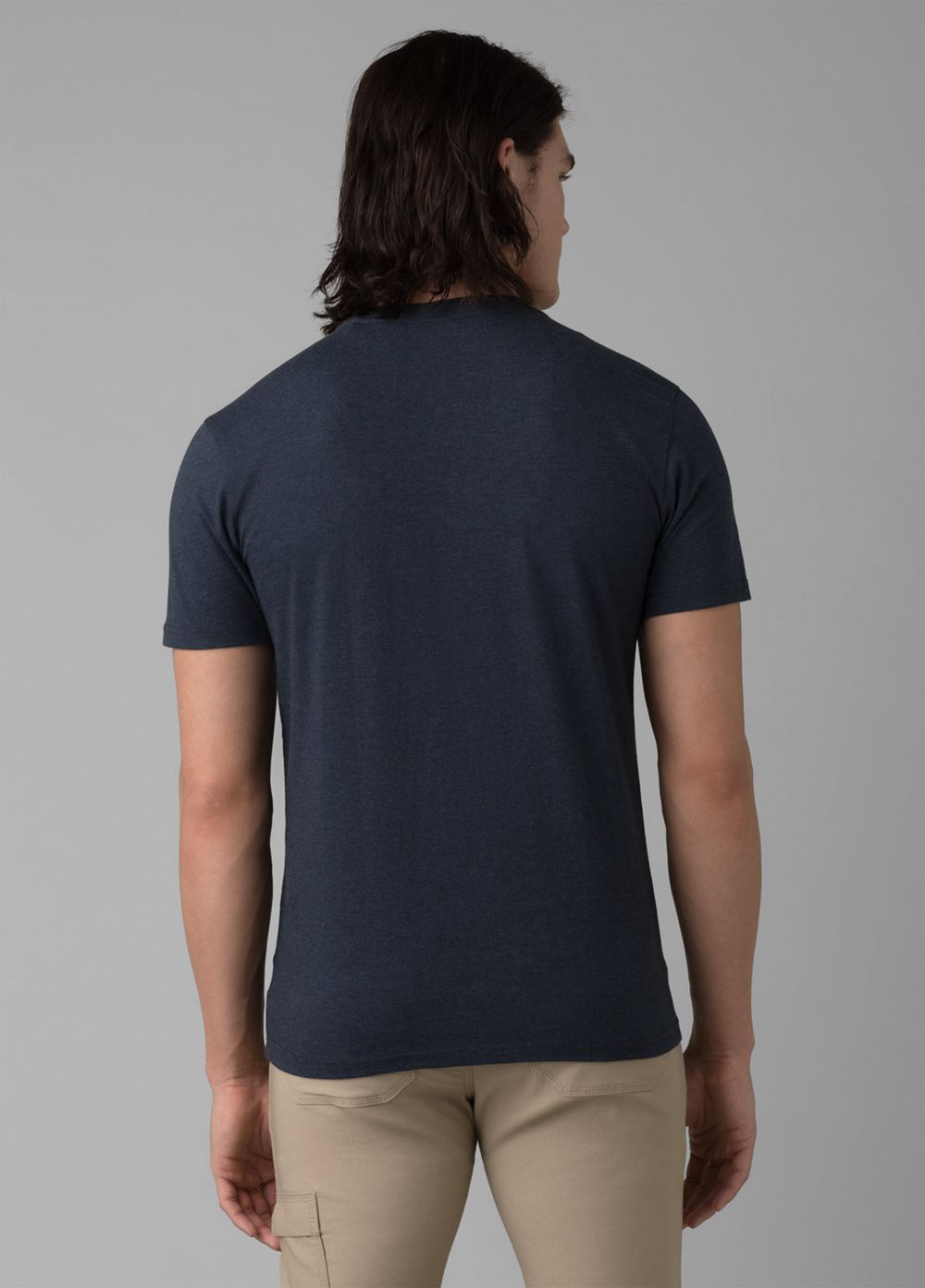 Navy Men's PrAna Crew T-Shirts | NXCTJZ384