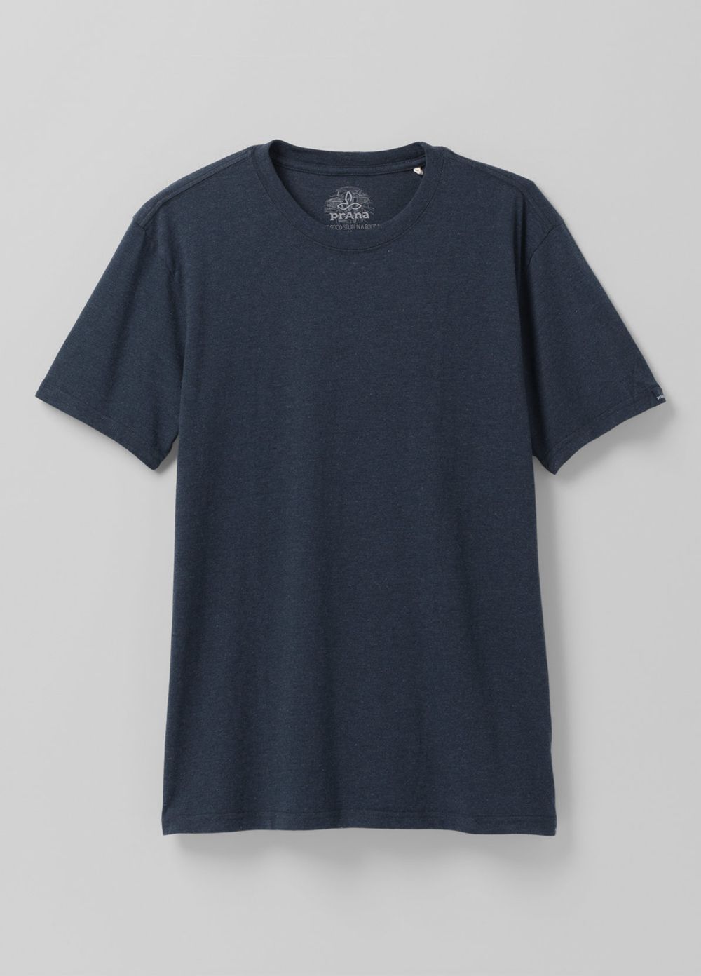 Navy Men's PrAna Crew T-Shirts | NXCTJZ384