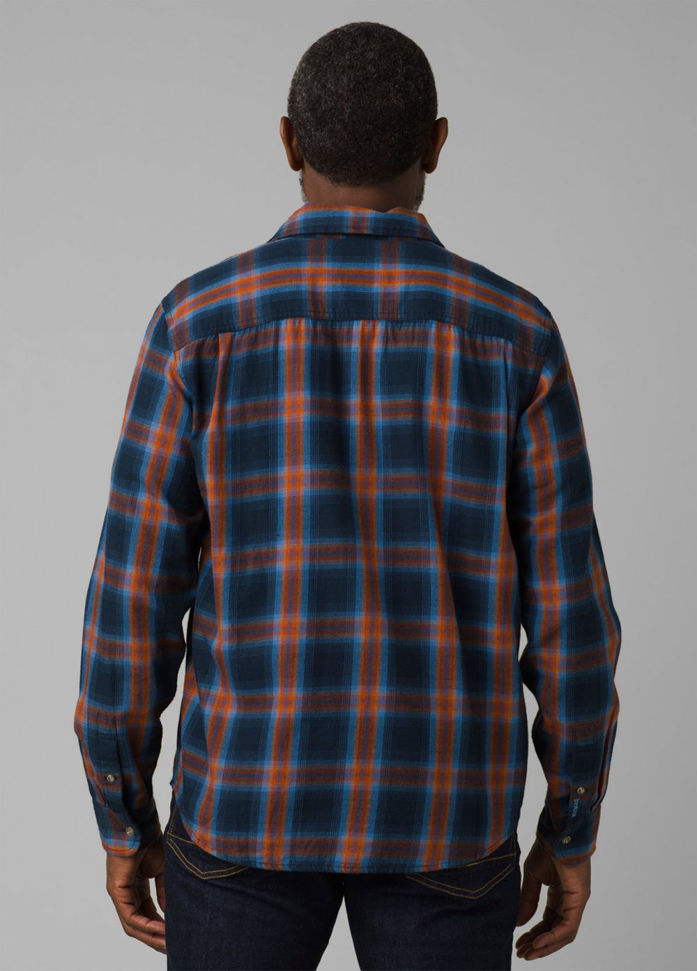 Navy Men's PrAna Dolberg Flannel Shirts | LMGVUN430