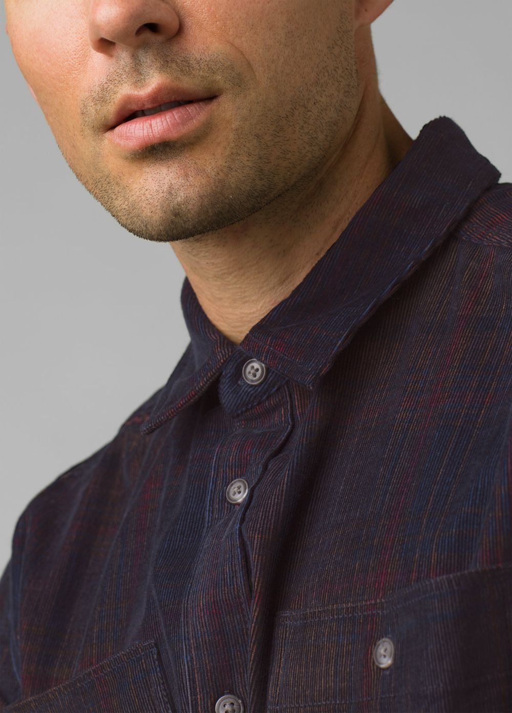 Navy Men's PrAna Dooley Long Sleeve Shirts | UGFCZQ607