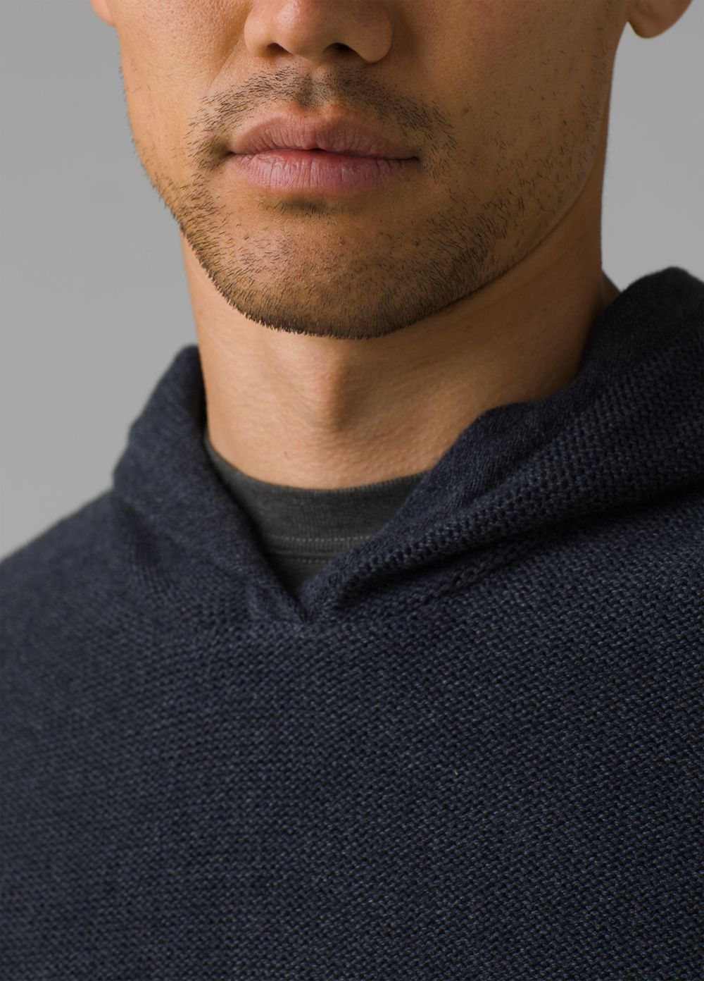 Navy Men's PrAna North Loop Hooded Sweaters | ZHPYMK470