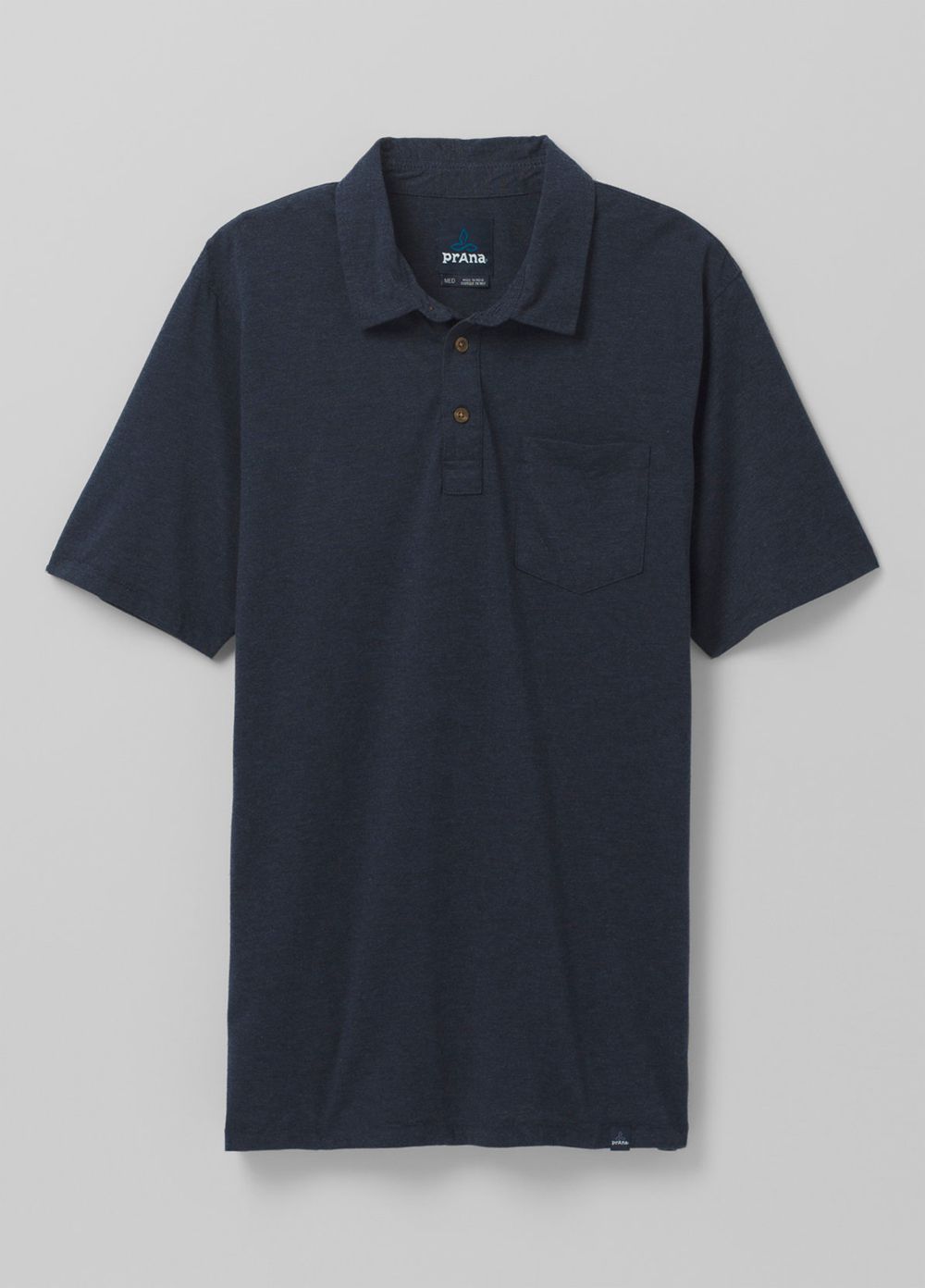 Navy Men's PrAna Polo Tall Shirts | GKFMHE769